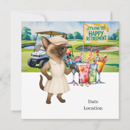 Reserva La Fecha Jubilación de golf para los amantes del gato siamé