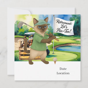 Reserva La Fecha Jubilación de golf para los amantes del gato siamé