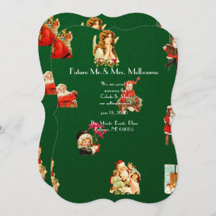 Reserva La Fecha Jule vintage, patrón de navidades, victoriano, art