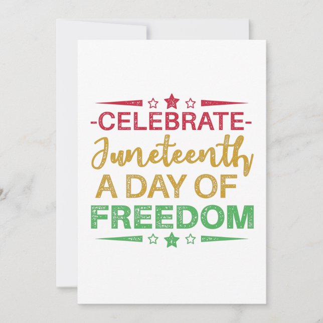 Reserva La Fecha Juneteenth, Freedom of African American. (Anverso)