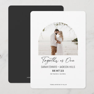 Reserva La Fecha Juntos como uno, elegante y simple foto de arco mo