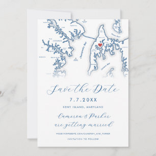 Reserva La Fecha Kent Island Maryland Map Marina Blue Photo