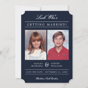 Reserva La Fecha Kid Photos Old School Classic con estilo Azul Ma