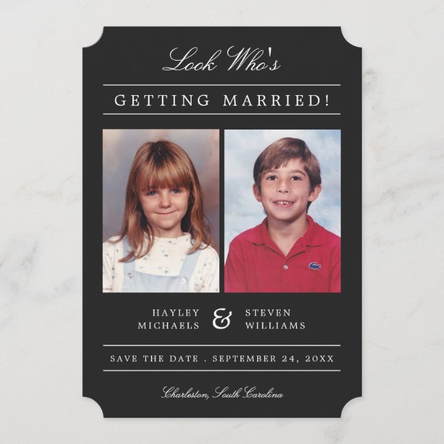 Reserva La Fecha Kid Photos Old School Classic con estilo | Negra (Anverso)