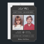 Reserva La Fecha Kid Photos Old School Classic con estilo | Negra<br><div class="desc">¡Envíe una "foto de la vieja escuela" de estilo moderno para salvar las fechas, usando las fotos de su infancia! El color de fondo se puede personalizar fácilmente a cualquier color que desee, tanto en la parte delantera como en la trasera. Mostrado: negro mudo. Diseño moderno de rayas blancas en...</div>