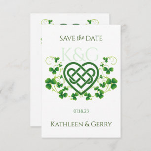 Reserva La Fecha Knot de amor célico irlandés tradicional y Shamroc