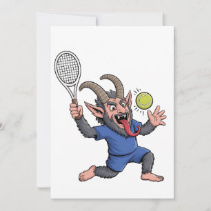 Reserva La Fecha Krampus espeluznante jugando tenis Navidad