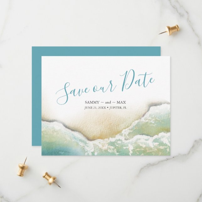 Reserva La Fecha La acuarela costera ahorra la fecha (Anverso/Reverso In Situ)