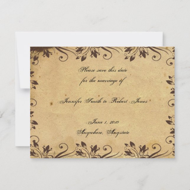 Reserva La Fecha La belleza rústica de la madera de paja salva la f (Anverso)