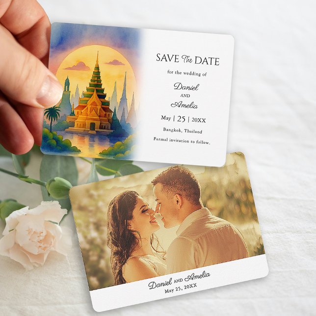 Reserva La Fecha La boda de destino de Bangkok Tailandia salva la f (Bangkok  Destination Wedding Save the Date)