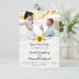 Reserva La Fecha La boda de la granja de madera de girasol y rústic