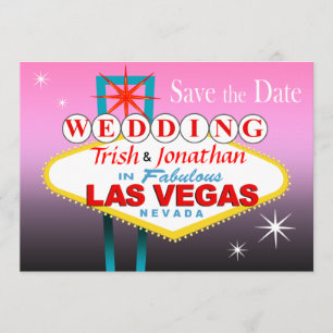 Reserva La Fecha La boda de Las Vegas Guardar la fecha - rosa