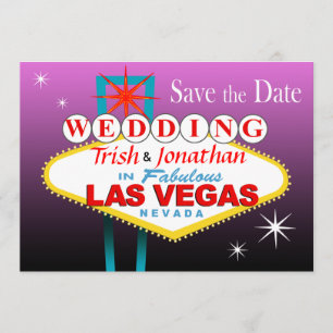 Reserva La Fecha La boda de Las Vegas salva la fecha - púrpura