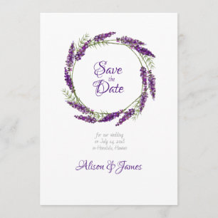 Reserva La Fecha La boda de Lavander Wreath ahorra la fecha