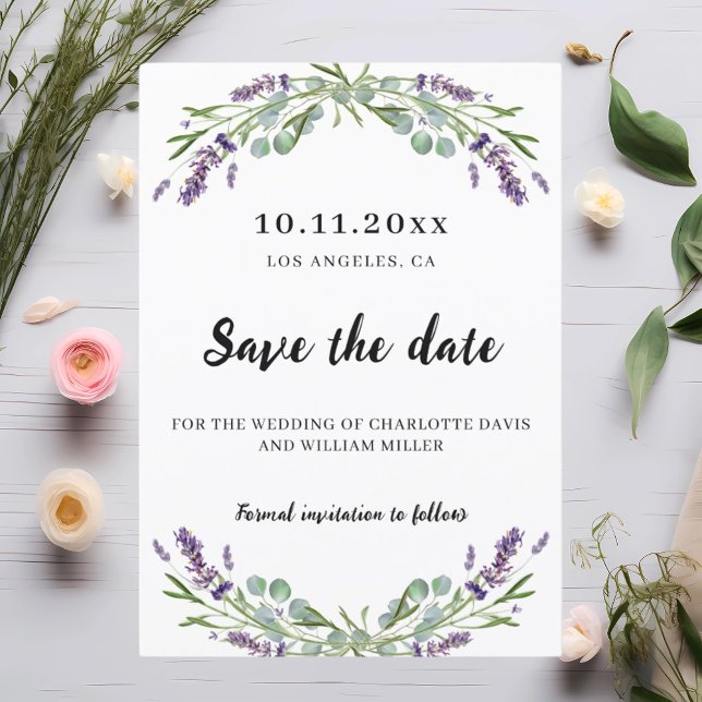 Reserva La Fecha La boda de Lavender eucalipto salva la fecha (Subido por el creador)