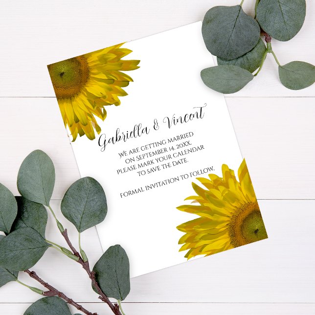 Reserva La Fecha La boda de los girasoles amarillos salva la fecha (Subido por el creador)