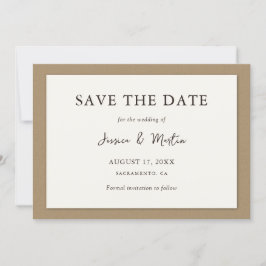 Reserva La Fecha La boda de papel rustica de Ivory Kraft salva la f