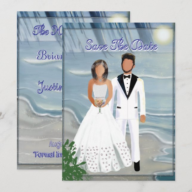 Reserva La Fecha La boda de playa se aleja (Anverso / Reverso)