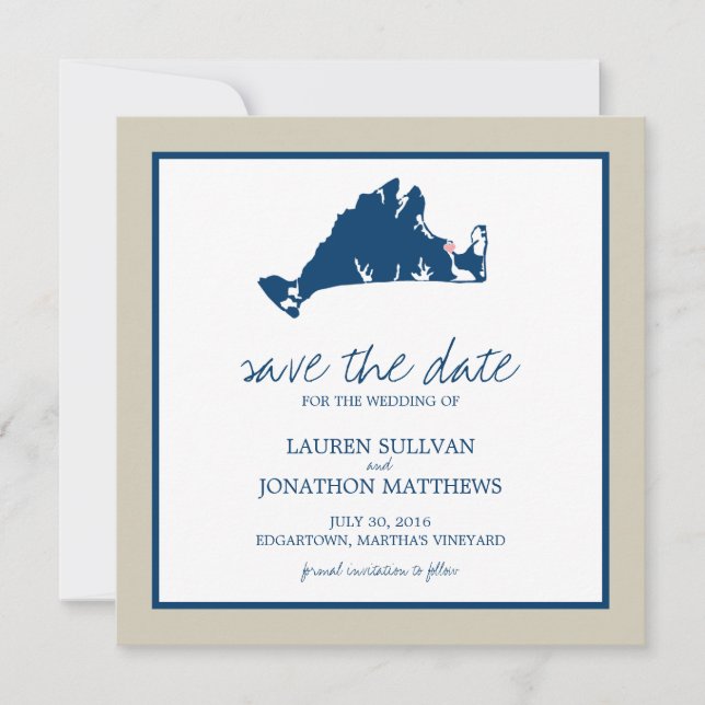 Reserva La Fecha La boda de un viñedo de Edgartown Martha salva la  (Anverso)