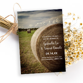 Reserva La Fecha La boda del Rancho Rustic Hay Bales Salva la fecha