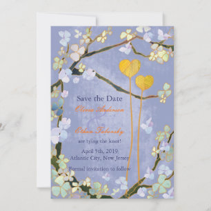 Reserva La Fecha La boda floral azul rusa salva la fecha