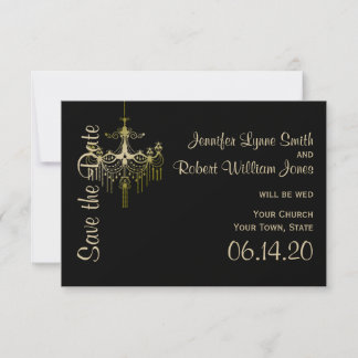 Reserva La Fecha La candelabro de oro posh Wedding Salva la fecha
