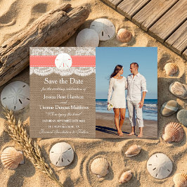 Reserva La Fecha La Colección de Boda en la Playa de Coral Sand Dol