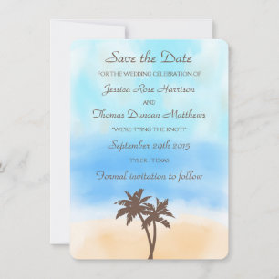Reserva La Fecha La colección de bodas acuarelas en la playa