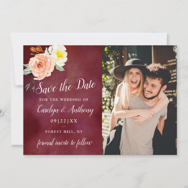 Reserva La Fecha La colección de Bodas Romance In Bloom (Anverso)