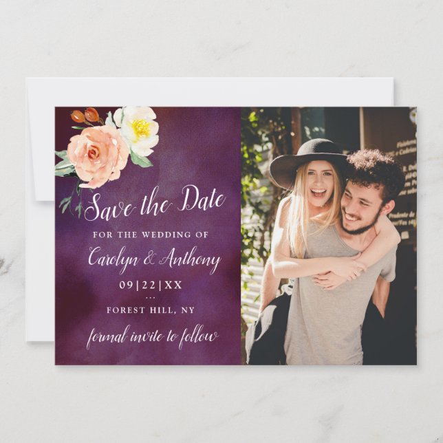 Reserva La Fecha La colección de Bodas Romance In Bloom (Anverso)
