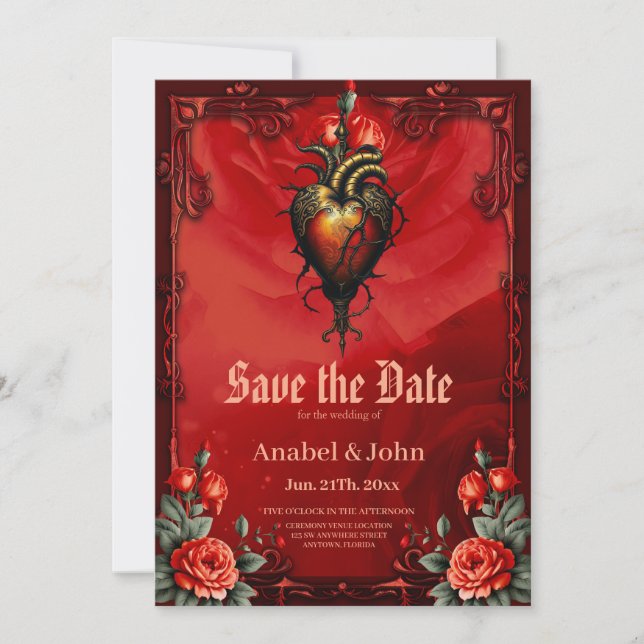 Reserva La Fecha La elegancia gótica del corazón (Anverso)