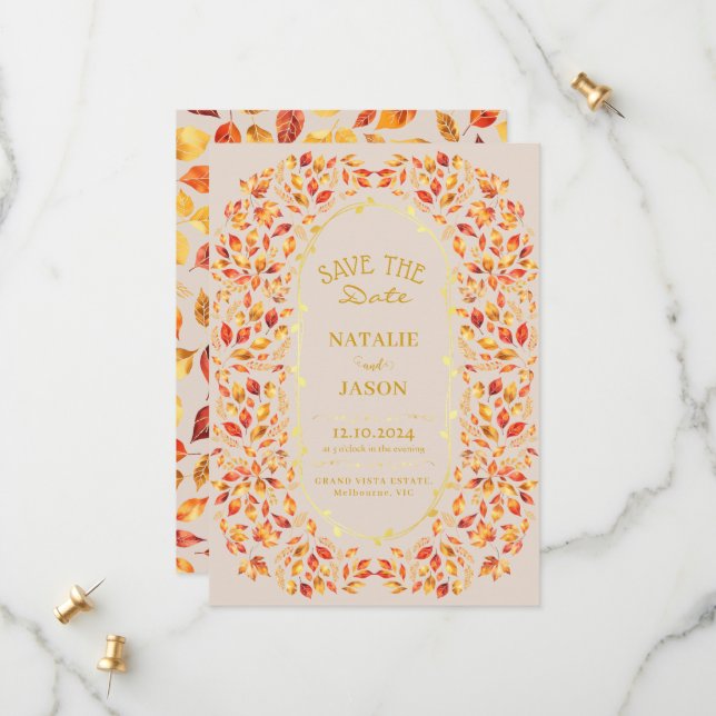 Reserva La Fecha La elegante caída rústica deja al Boda Boho (Anverso/Reverso In Situ)