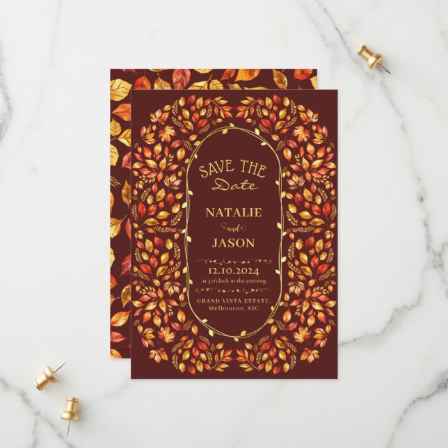 Reserva La Fecha La elegante caída rústica deja al Boda Boho (Anverso/Reverso In Situ)