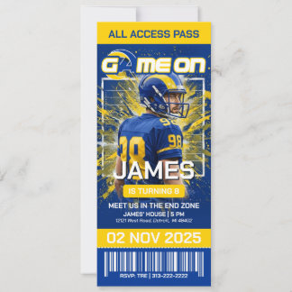 Reserva La Fecha LA Football Ticket Birthday Invitation