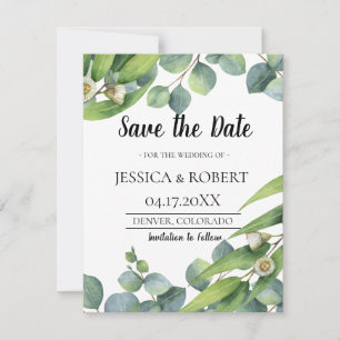 Reserva La Fecha La Moda moderna Eucalyptus Wedding Save the Date
