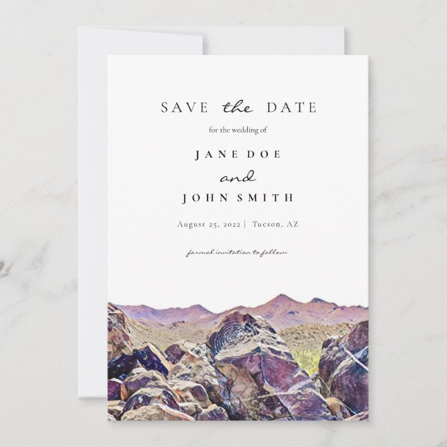 Reserva La Fecha La montaña del desierto de Tucson Arizona salva la (Anverso)