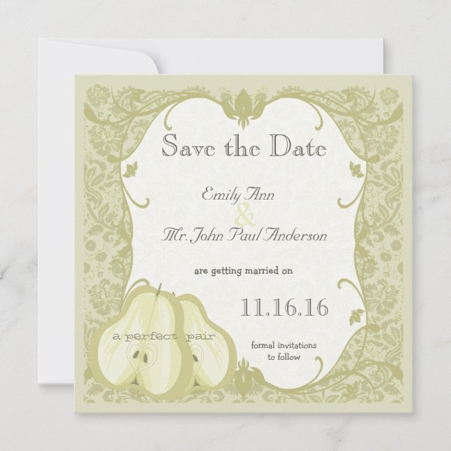 Reserva La Fecha La Perfecta Pear Save the Date (Anverso)