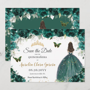 Reserva La Fecha La princesa floral esmeralda Quinceañera salva la
