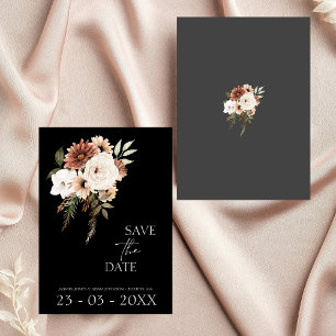 Reserva La Fecha La rústica boda floral Black Peach salva la fecha