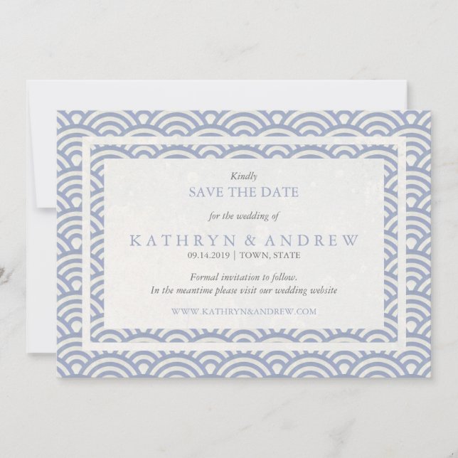 Reserva La Fecha La Seigaiha japonesa salva la fecha sin foto (Anverso)