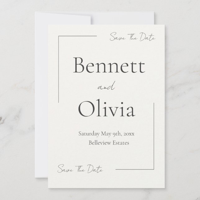 Reserva La Fecha La suave boda de temporada salva la fecha (Anverso)