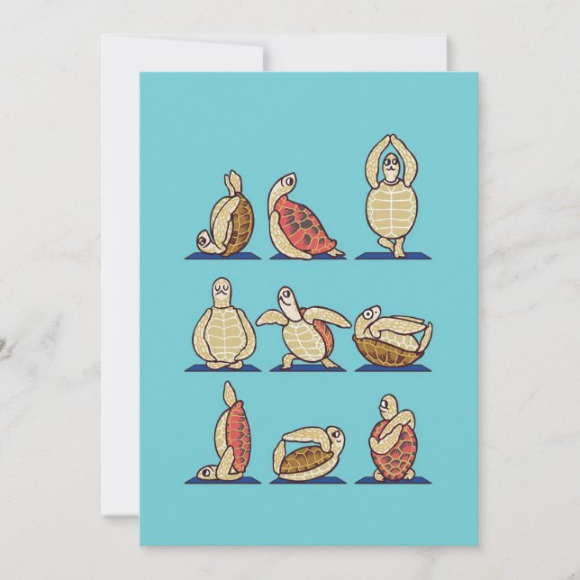 Reserva La Fecha La tortuga ama el yoga de la tortuga verde (Anverso)