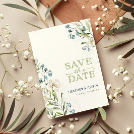 Reserva La Fecha La vegetación y la elegante boda de flores blancas