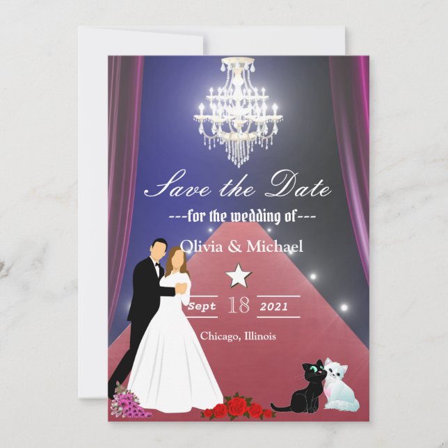 Reserva La Fecha Lámpara de araña (Anverso)