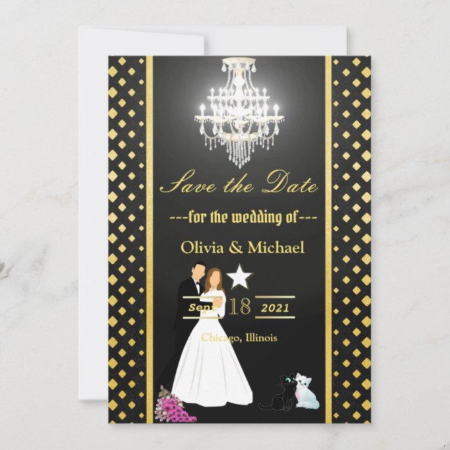 Reserva La Fecha Lámpara de araña (Anverso)