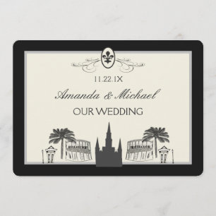 Reserva La Fecha Las escenas blancos y negros de New Orleans