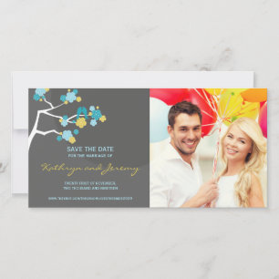 Reserva La Fecha Las flores de cerezo modernas adoran a los pájaros