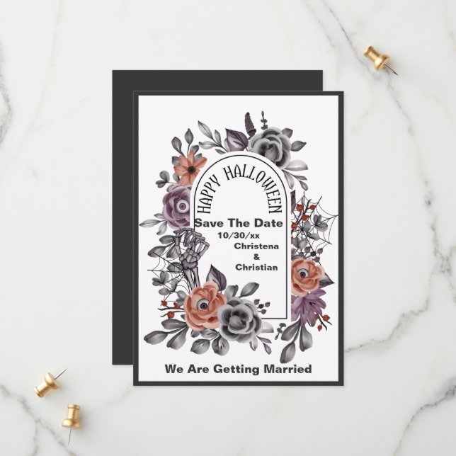 Reserva La Fecha Las Flores Malvadas Ven Halloween Guardar La Fecha (Anverso/Reverso In Situ)