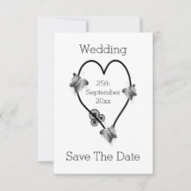 Las Mariposas Del Corazón Blanco Y Negro Salvan La