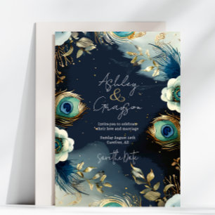 Reserva La Fecha Las plumas de pavo real celestiales de la elegante